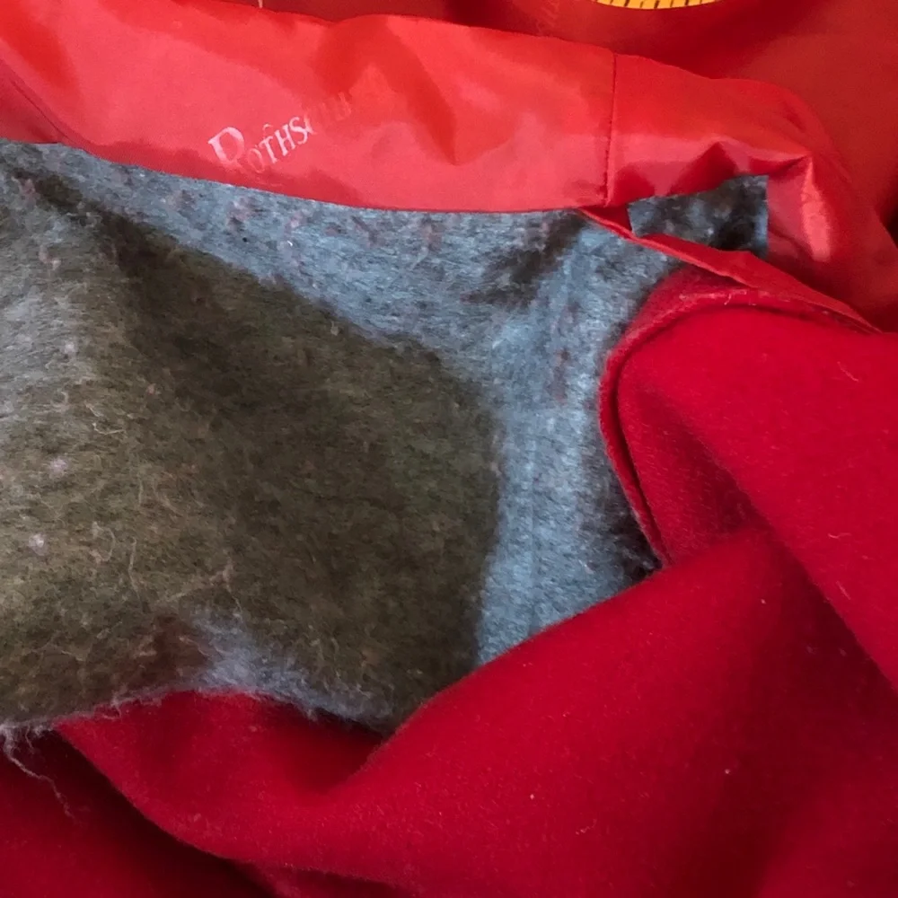 Rothschild Red Wool Pea Coat Black Velvet Girls 7 - Picture 15 of 16